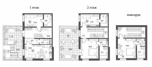 Четырёхкомнатная квартира (Евро) 139.6 м²